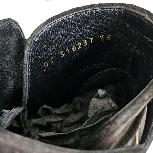 SAINT LAURENT BLACK SUEDE BLAKE JODHPUR ANKLE BOOTS (35) - Picture 9 of 11